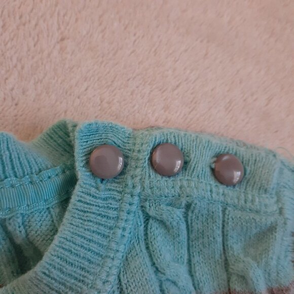 Gap Girls Size Medium 8 Blue Gray Striped Angora Blend Sweater - Picture 4 of 7